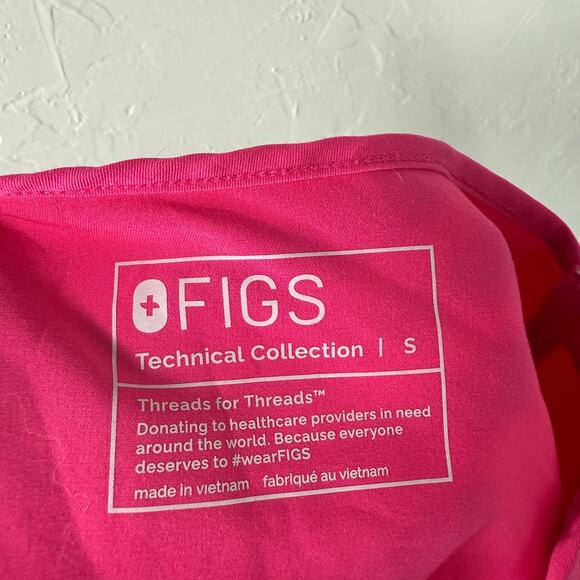 Figs Women's Scrub Top Small Shirt Short Sleeve Maternity Nurse Breast Cancer P6 - Picture 6 of 7